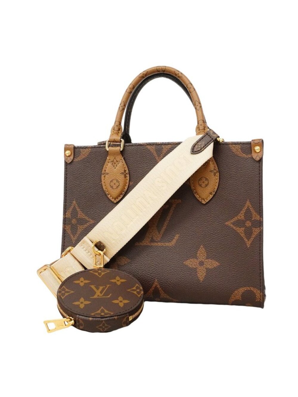 Louis Vuitton Handbag Monogram Giant Reverse On The Go PM Brown 2-Way Bag